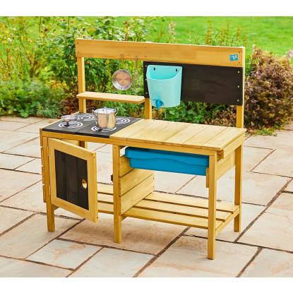 TP Toys Deluxe mudderkøkken med tilbehør, træ, 96 x 40 x 136 cm