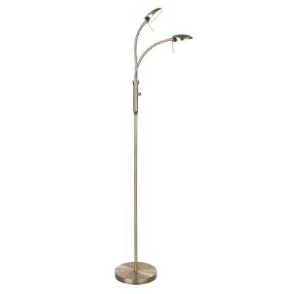 Halo Design Vegas LED gulvlampe, 2 x 7 watt, antik messing