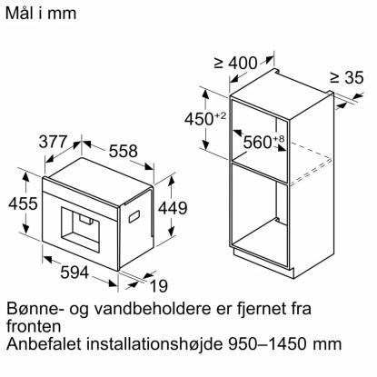 Bosch Serie 8 espressomaskine til indbygning CTL7181B0, sort