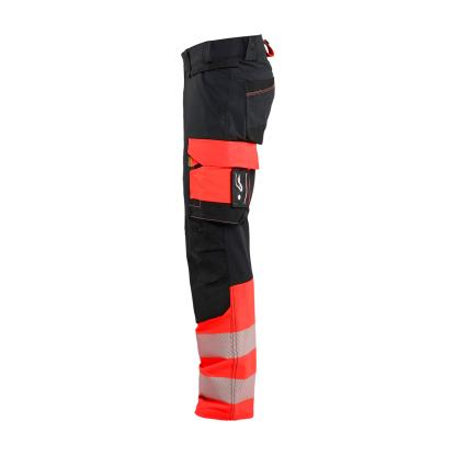 Blåkläder 1126 high vis buks 4-vejs stretch, sort/hi-vis rød