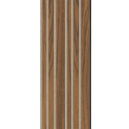 I-Wood Basic Mixed akustikpanel, klar olieret, beige filt og sort kerne, valnøddefiner, 17 x 300 mm 