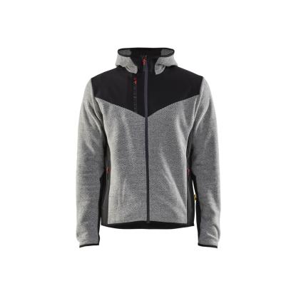 Blåkläder 5940 strikket jakke med softshell, gråmeleret/sort