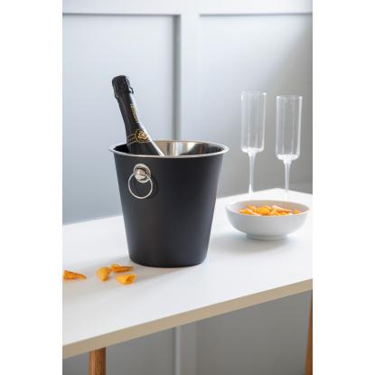 Steel-Function vin- og champagnespand, rustfrit stål, sort - 4,3 liter