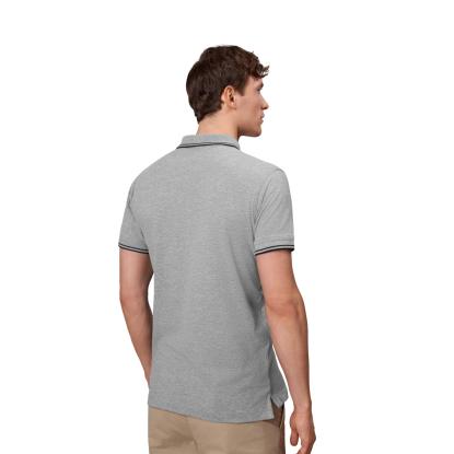 ID 0522 Kontrast poloshirt med stretch, grå melange