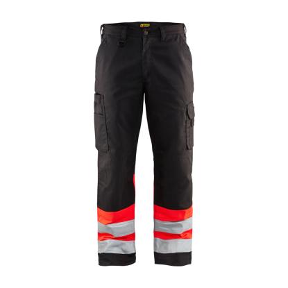 Blåkläder 1564 high vis buks, sort/hi-vis rød