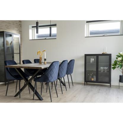 Spisebord i smoked olieret med bølget kant - forberedt tillægsplader 200x95xh75cm