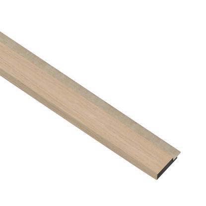 I-Wood afslutningsliste til akustikpanel, hvid olieret, beige filt og sort kerne, egefiner, 17 x 42 mm
