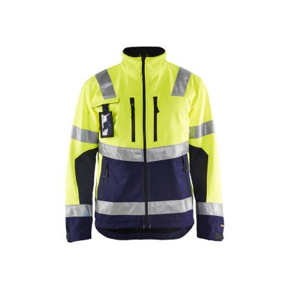 Blåkläder 4900 high vis softshell jakke, hi-vis gul/marineblå