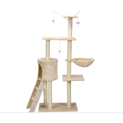 XXL kradsetræ til katte, beige, 135 x 97 x 55 cm