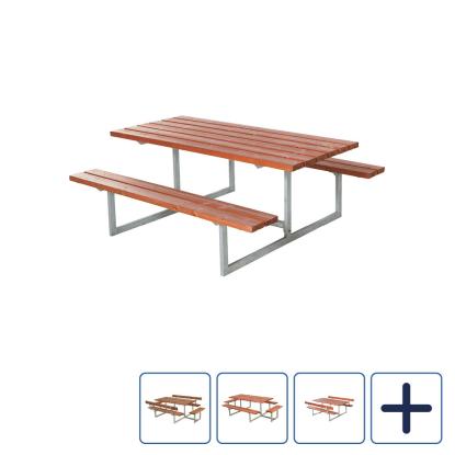 PLUS Basic bord/bænkesæt, grundmalet, teak/nåletræ