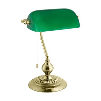 EGLO BANKER bordlampe, E27, messing/grøn