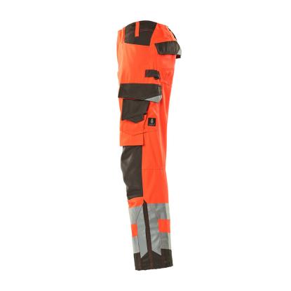 MASCOT SAFE SUPREME Kendal arbejdsbukser med knælommer, hi-vis rød/mørk antracit