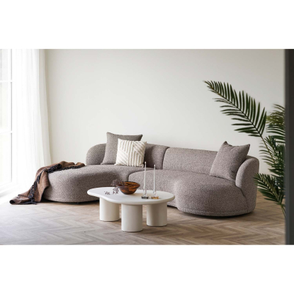 Kingston venstrevendt loungesofa med to puder, brun