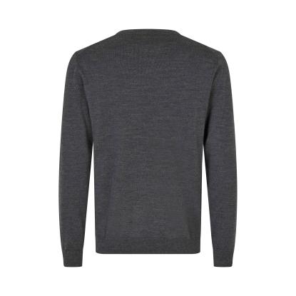 Seven Seas S670 The knit pullover med v-hals, mørk grå melange