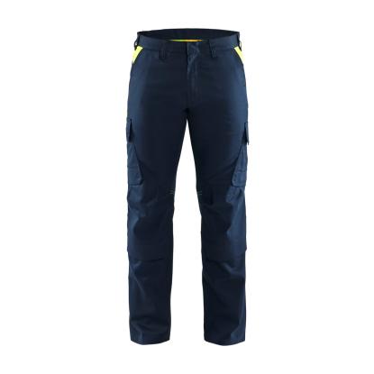 Blåkläder 1448 industri buks med knælommer stretch, mørk marineblå/hi-vis gul