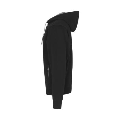 ID 0630 sweat cardigan med hætte, bonded, sort