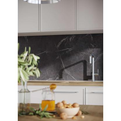 Fibo Kitchen Board vægplade, 10 x 600 x 580 mm, black marble silk - 2 stk.