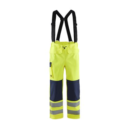 Blåkläder 1313 high vis flammehæmmende regnbuks level 2, hi-vis gul/marineblå