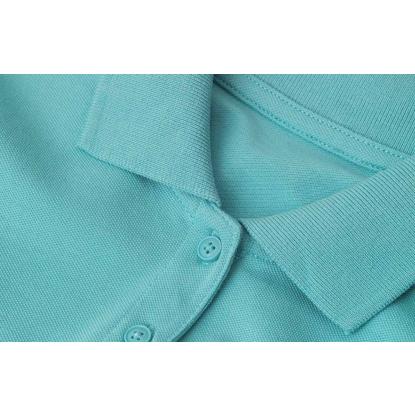 ID 0587 poloshirt, økologisk, dame, støvet aqua