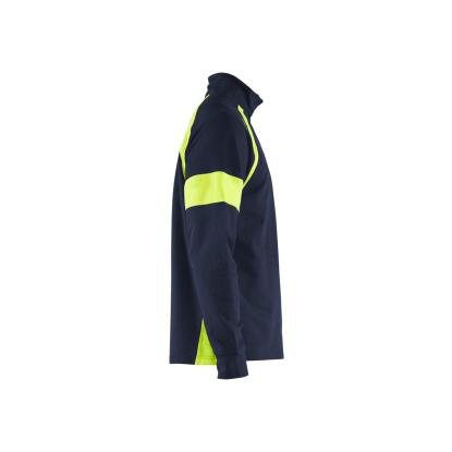 Blåkläder 3550 sweatshirt half zip, marineblå/hi-vis gul