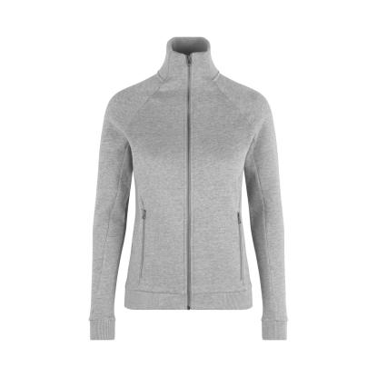 ID 0629 sweat cardigan med lynlås, dame, grå melange