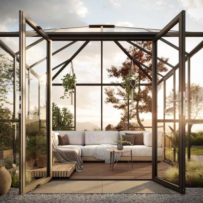 KGT PaviLux pavillondrivhus, antracitgrå, 12,25 m²