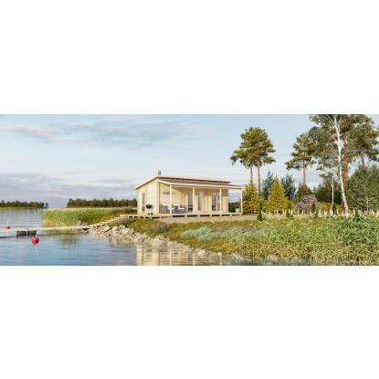 Luoman Lillevilla Rantasipi havehus med hems og overdækket terrasse - 28,8 + 16 m²