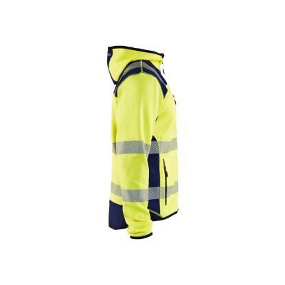 Blåkläder 4923 high vis strikket softshell jakke, hi-vis gul/marineblå