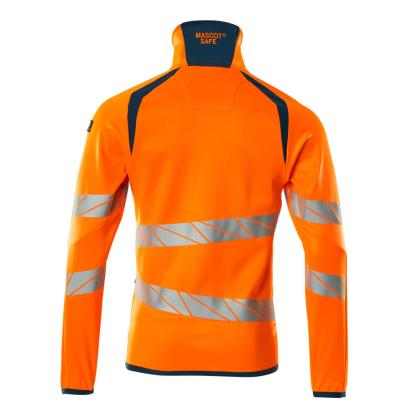MASCOT ACCELERATE SAFE fleecetrøje med lynlås, hi-vis orange/mørk petroleum