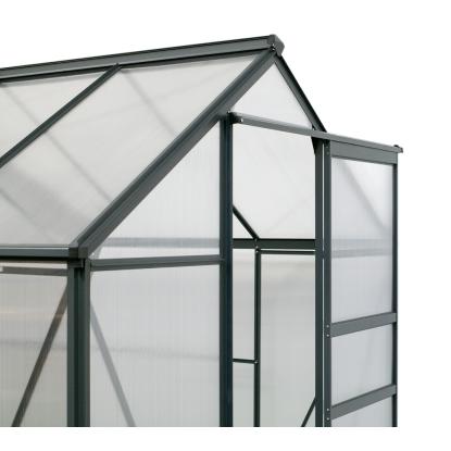 Westmann Flora 64 drivhus, aluminium/polycarbonat, antracitgrå - 2,51 m²