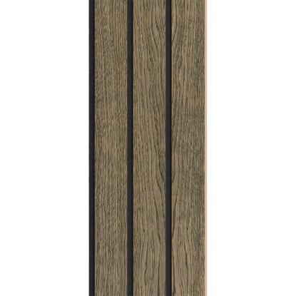 I-Wood Medio+ 3-lamel akustikpanel, sort olieret, sort filt og lys kerne, egefiner, 16 x 300 mm