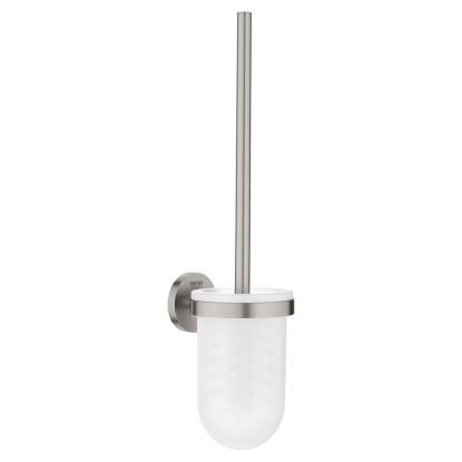GROHE Essentials toiletbørste med glasholder til væg, supersteel