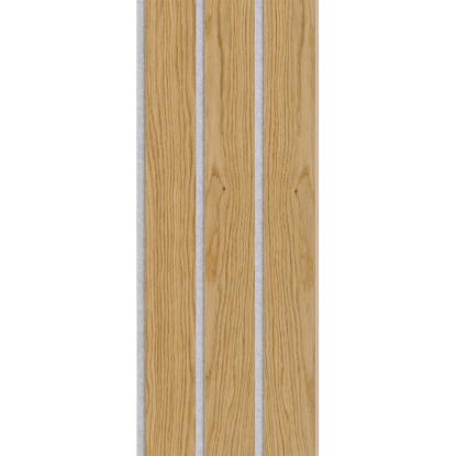 I-Wood Medio+ 3-lamel akustikpanel, klar olieret, grå filt og lys kerne, egefiner, 16 x 300 mm