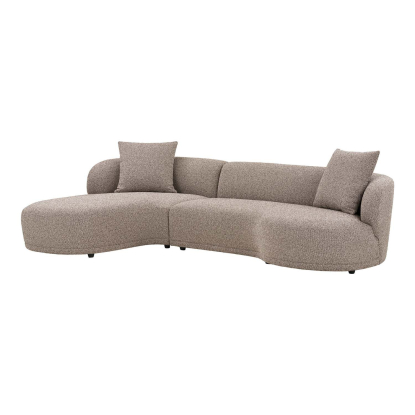 Kingston venstrevendt loungesofa med to puder, brun