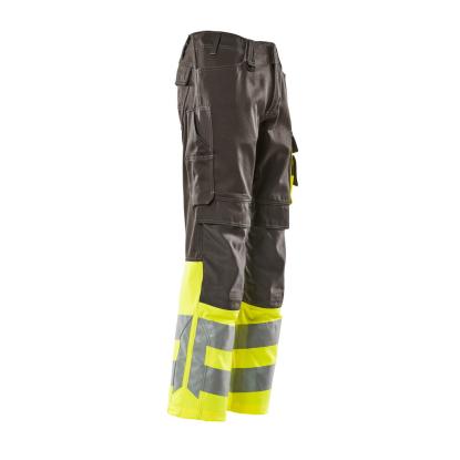 MASCOT SAFE SUPREME Leeds arbejdsbukser med knælommer, mørk antracit/hi-vis gul