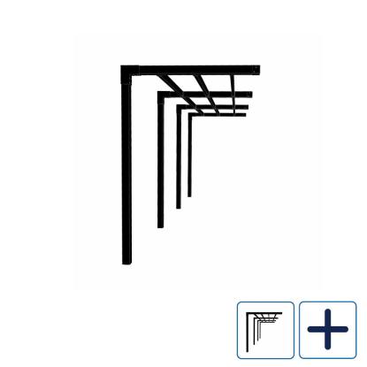 PLUS Arcade pergola med 3 fag, trykimprægneret, sort