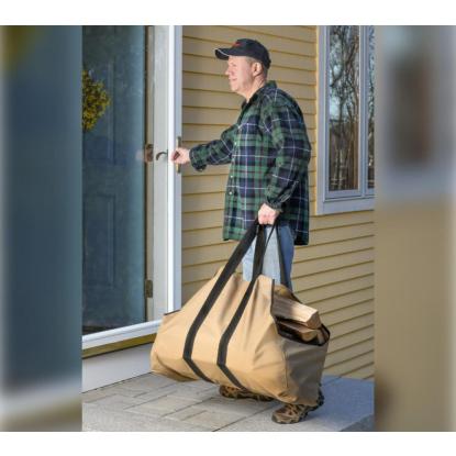ShelterLogic Birk brændetaske, beige, maks. 27 kg