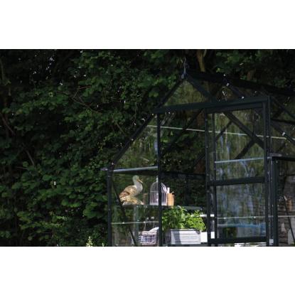 Halls Icon 6 drivhus 3,7 m², sort, 3 mm glas