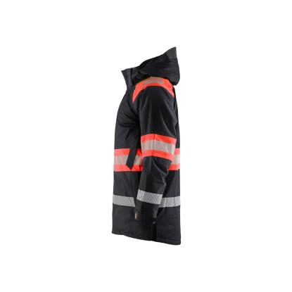 Blåkläder 4485 high vis vinterparkajakke, sort/hi-vis rød