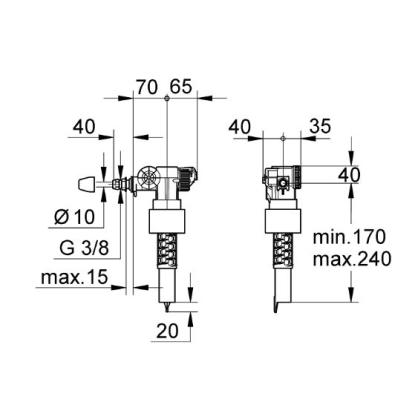 GROHE Dal svømmeventil til cisterne, 3/8"