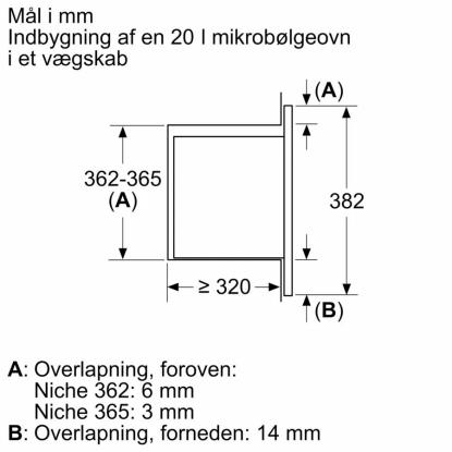 Siemens iQ300 mikroovn til indbygning BF523LMB3, 20 liter