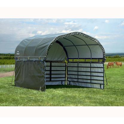ShelterLogic Run-in-Shed sidepaneler til overdækning/hestestald, polyethylen/stål, grøn