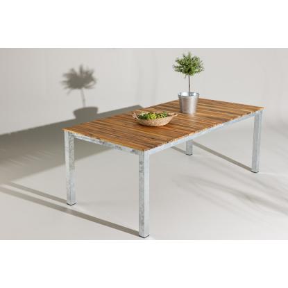 Venture Design Zenia bord, natur/sølv, 100 x 200 cm