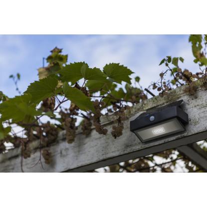 LUTEC ARROW udendørs LED væglampe med solceller og sensor, H10,9 cm, IP44, mørk grå