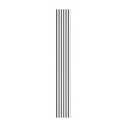 I-Wood Basic Original akustikpanel, hvidmalet, sort filt og lys kerne, folie, 16 x 300 mm 