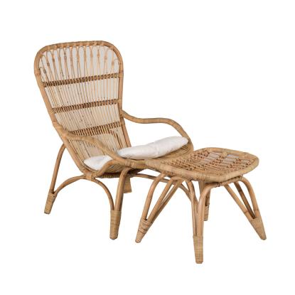 Venture Design Ella loungestol med fodskammel, natur/off-white