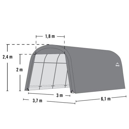ShelterLogic Garage-in-a-Box teltgarage til bil, polyethylen/stål, grå - 22,57 m²