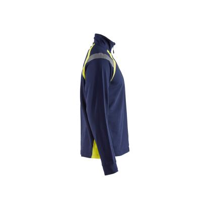Blåkläder 3432 sweatshirt half zip, marineblå/hi-vis gul