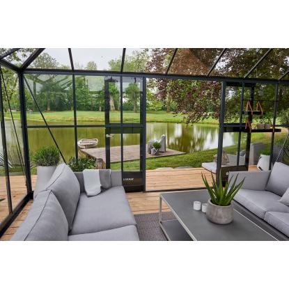 Juliana Grand Oase orangeri 18,8 m², antracit, 3 mm hærdet glas