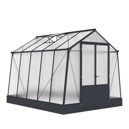 Westmann Aurora 810 drivhus, aluminium/polycarbonat, antracitgrå - 7,6 m²